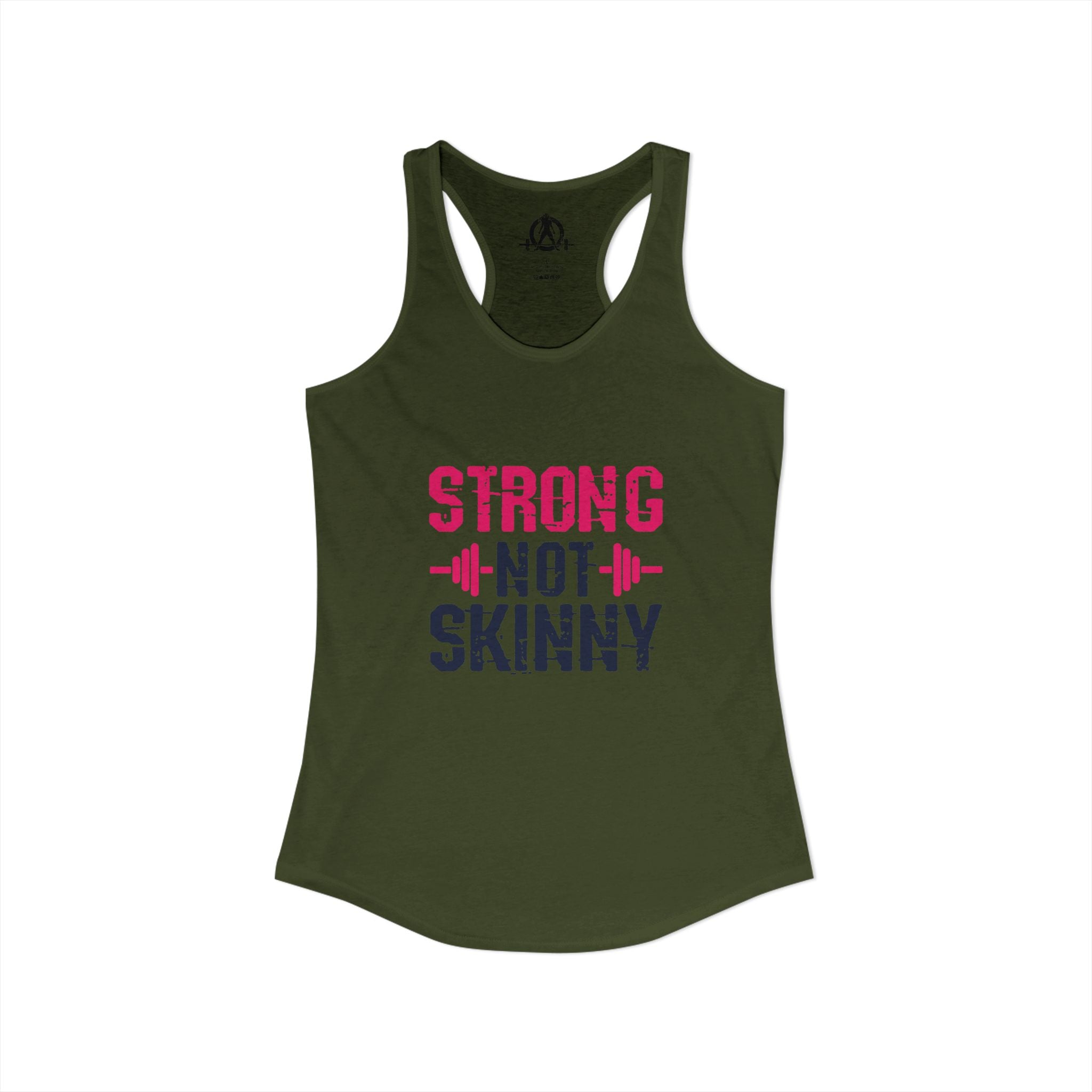 Strong Not Skinny - Color Distressed Logo - Women's Ideal Racerback Tank