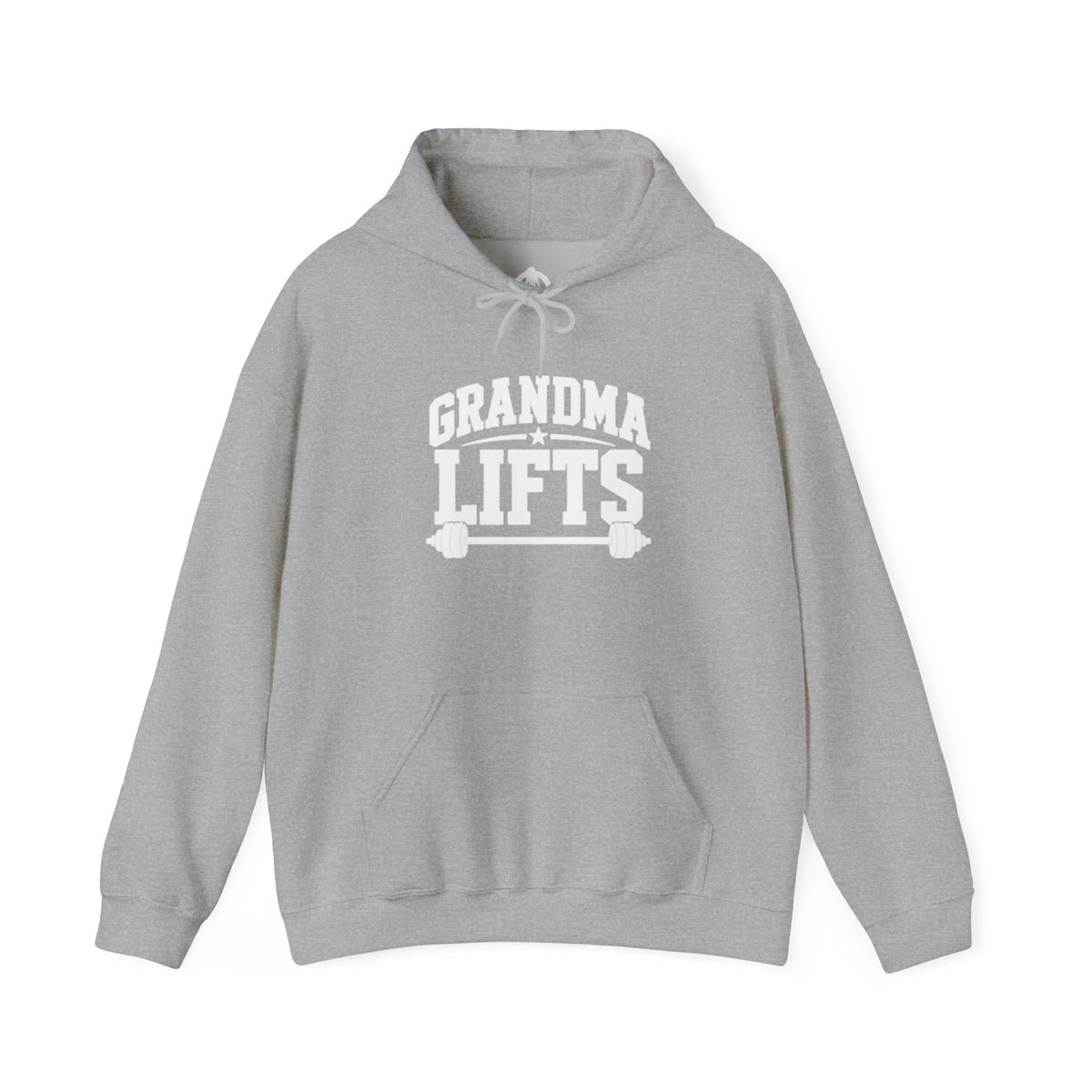 Grandma Lifts - Unisex Heavy Blend™ Hooded Sweatshirt - White Logo Front -  Plain Back