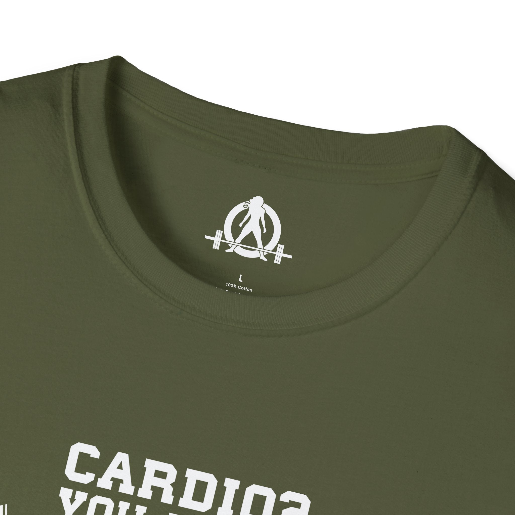 Cardio? Lift Weights Faster - Unisex Softstyle T-Shirt - Front Logo