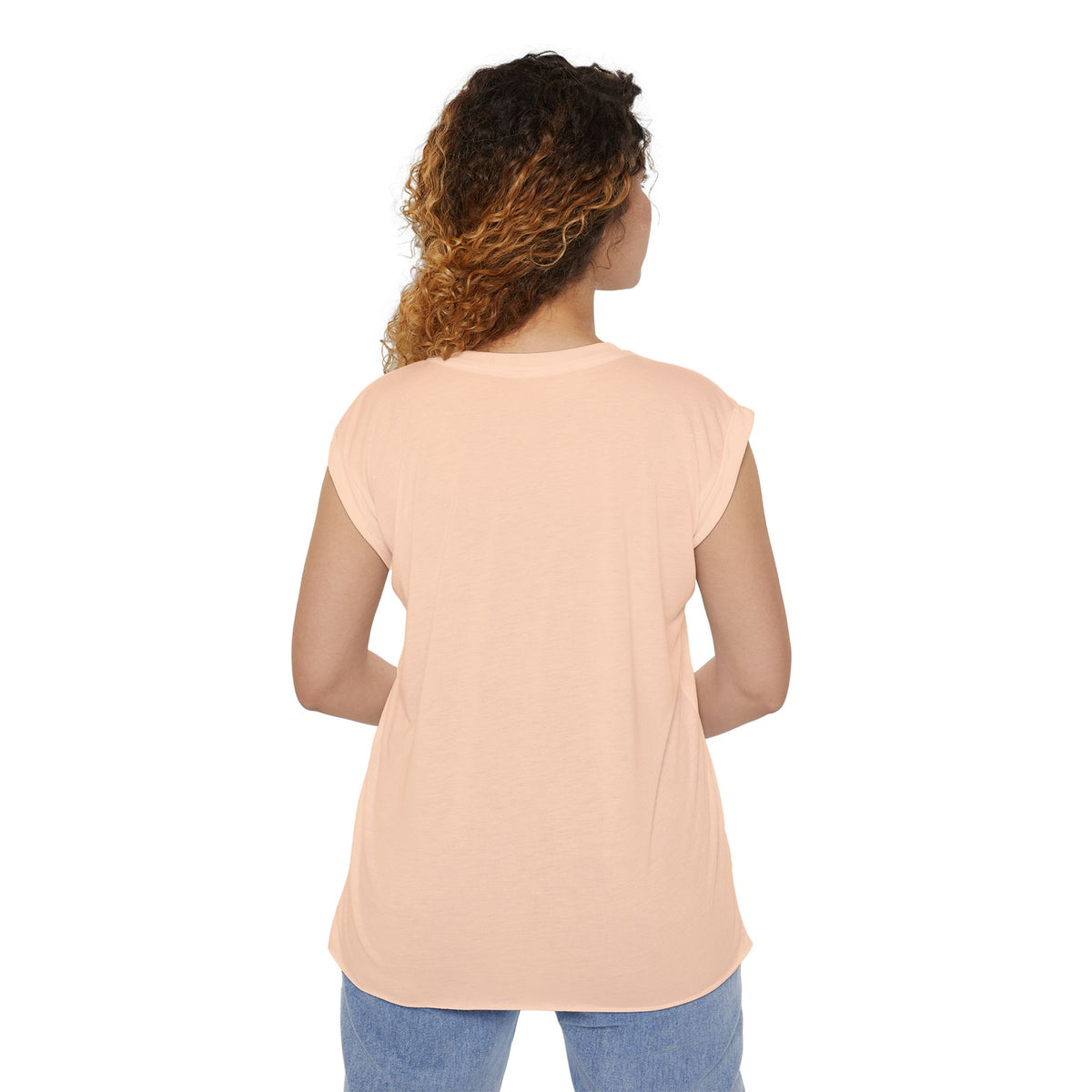 Bench. Press. Women’s Muscle Tee — Flowy Rolled Cuff Gym Top