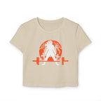 Women's Baby Tee - White Distressed Logo - Halloween Graveyard
