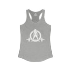 Iron Sharpens Iron - Women's Ideal Racerback Tank - White Font - Print on Front & Back