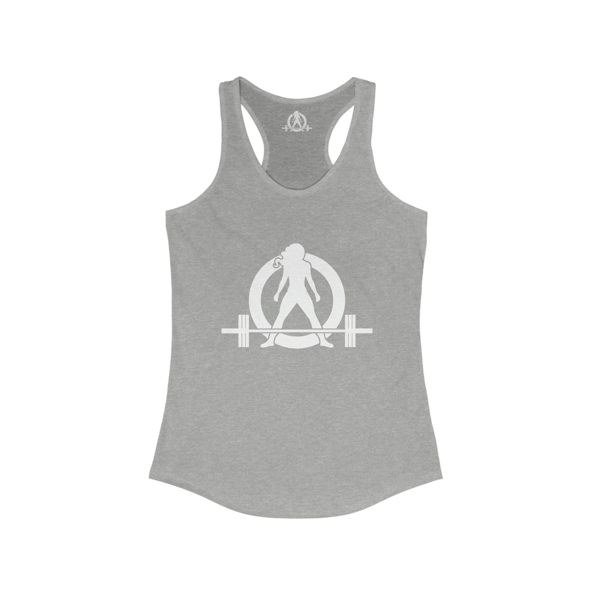 Iron Sharpens Iron - Women's Ideal Racerback Tank - White Font - Print on Front & Back