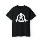 Unisex Ultra Cotton Tee - Classic White Logo - Plain Back