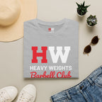 Heavy Weights Barbell Club  - Unisex Softstyle T-Shirt - Black Logo - Plain Back