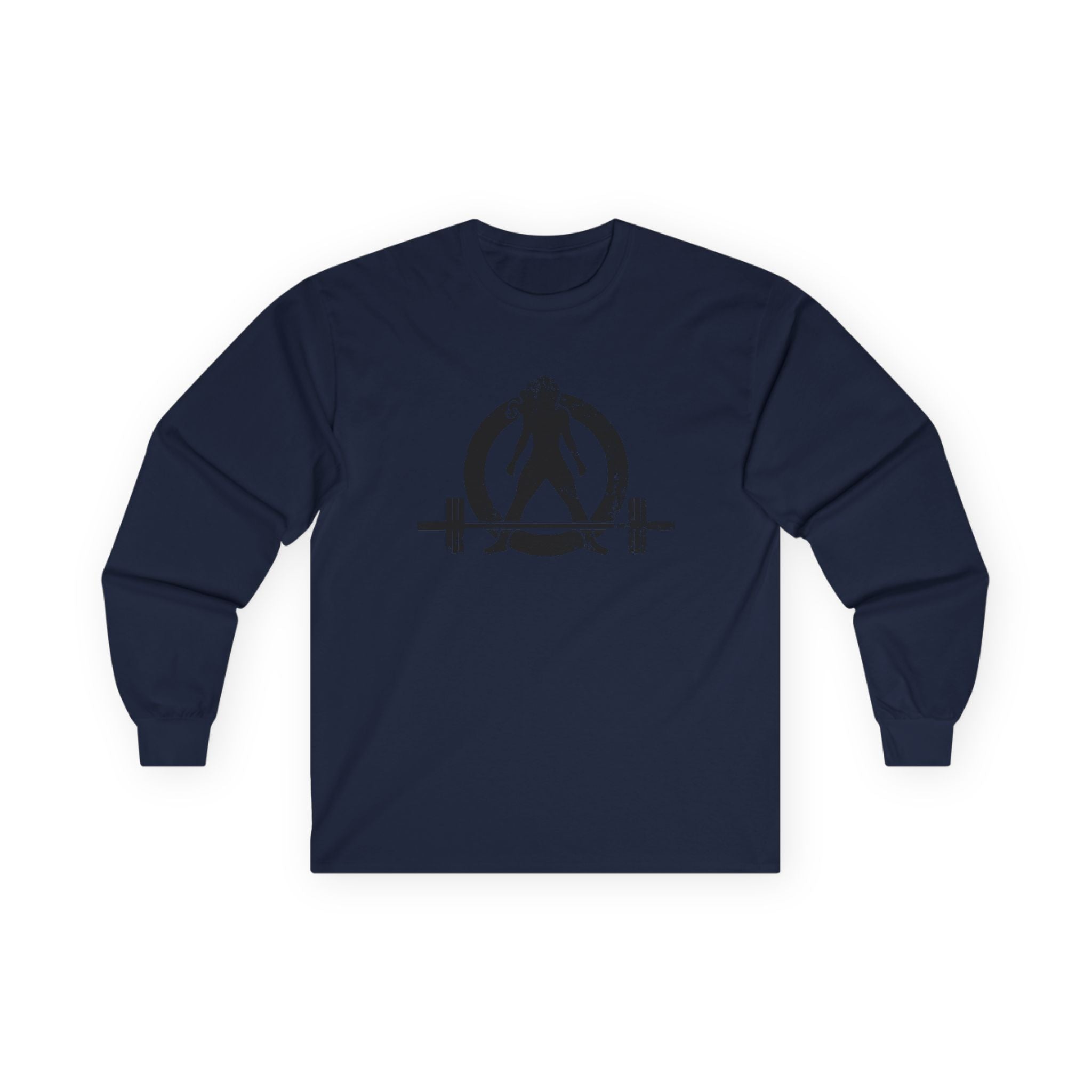 Lift Heavy Run Fast - Ultra Cotton Long Sleeve Tee - Black Logo Front & Back