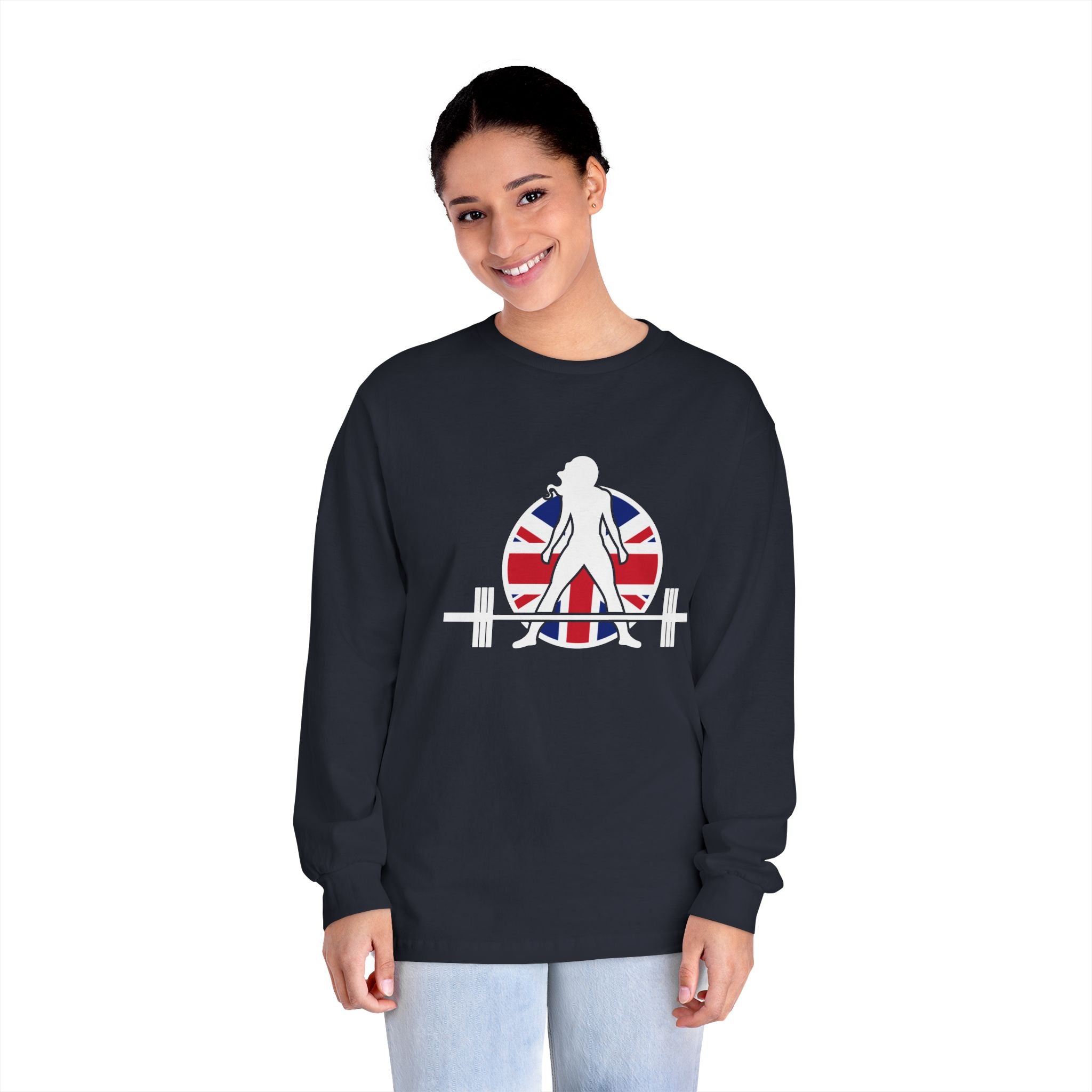 WWLW UK Logo - Unisex Long Sleeve T-Shirt - Black Logo Plain Back