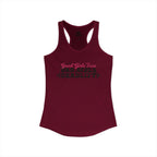 Good Girls Tone, Bad Girls Deadlift - Women's Ideal Racerback Tank - Distressed Dark Logo