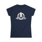 Lift Heavy Shit - Women's Softstyle Tee - White Distressed Logo + Print On Back