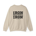 Iron Sharpens Iron - Unisex Heavy Blend™ Crewneck Sweatshirt - Front Black Logo - Front & Back Print
