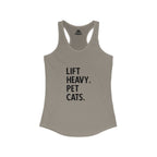 Lift Heavy Pet Cats - Women's Ideal Racerback Tank - Front Logo and Small Back Logo
