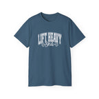 Lift Heavy Shit - Unisex Ultra Cotton Tee - Front White Logo - Plain Back