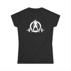 Women's Softstyle Tee - WWLW Distressed Logo - White Logo Front Plain Back