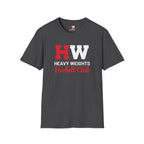 Heavy Weights Barbell Club  - Unisex Softstyle T-Shirt - Black Logo - Plain Back