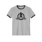 I Could Squat You - Unisex Cotton Ringer T-Shirt - Black Logo Front & Back