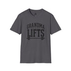 Grandma Lifts -  Unisex Softstyle T-Shirt — Front Black Logo