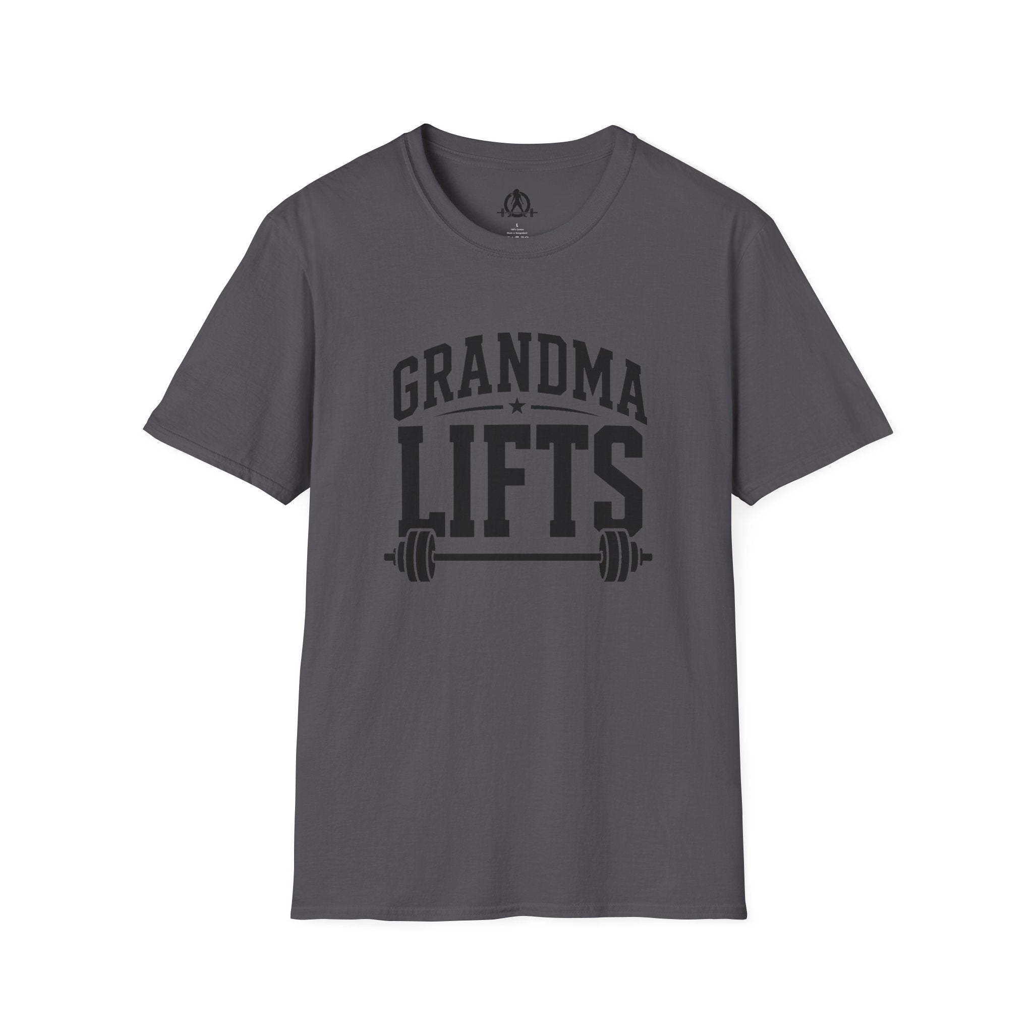 Grandma Lifts -  Unisex Softstyle T-Shirt — Front Black Logo