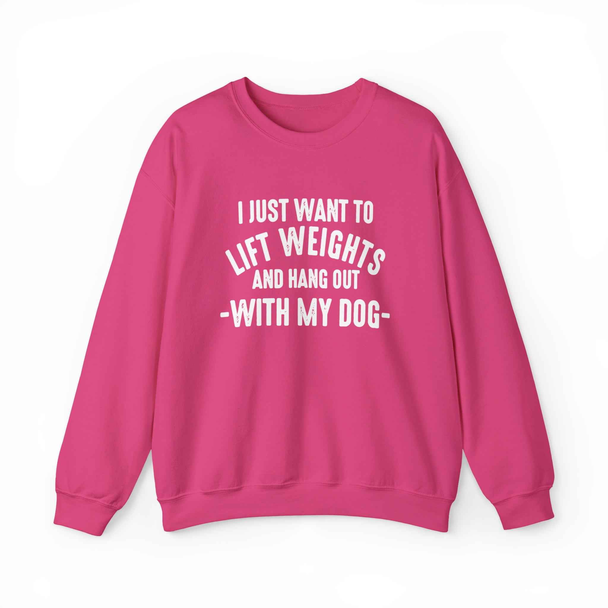 Lift Weights & Hang Out With My Dog - Unisex Heavy Blend™ Crewneck Sweatshirt - Light Logo