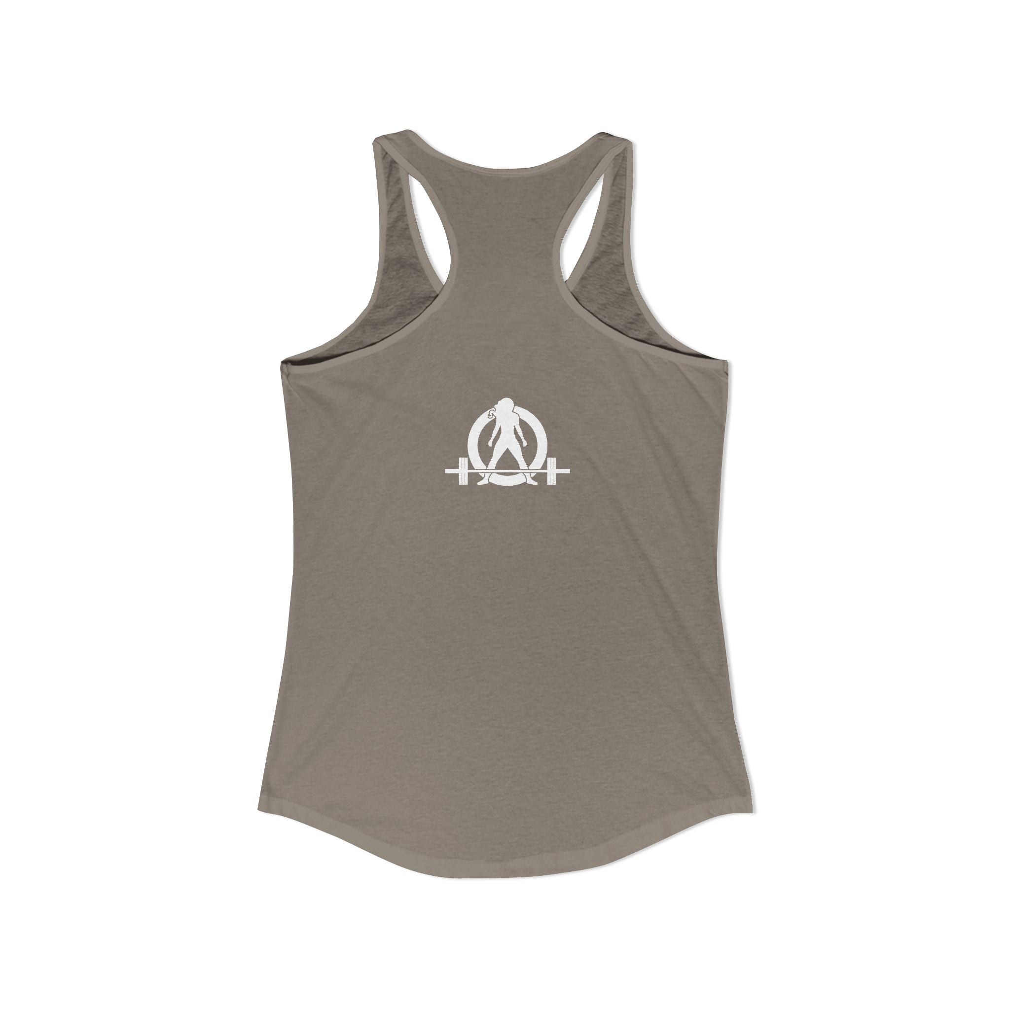 Built Different - Women's Ideal Racerback Tank - White Logo