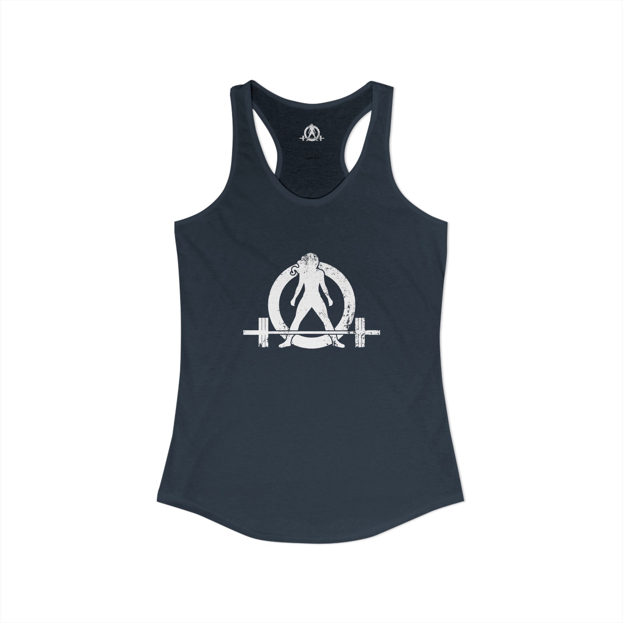 I Could Squat You - Women's Ideal Racerback Tank - White Logo Front & Back