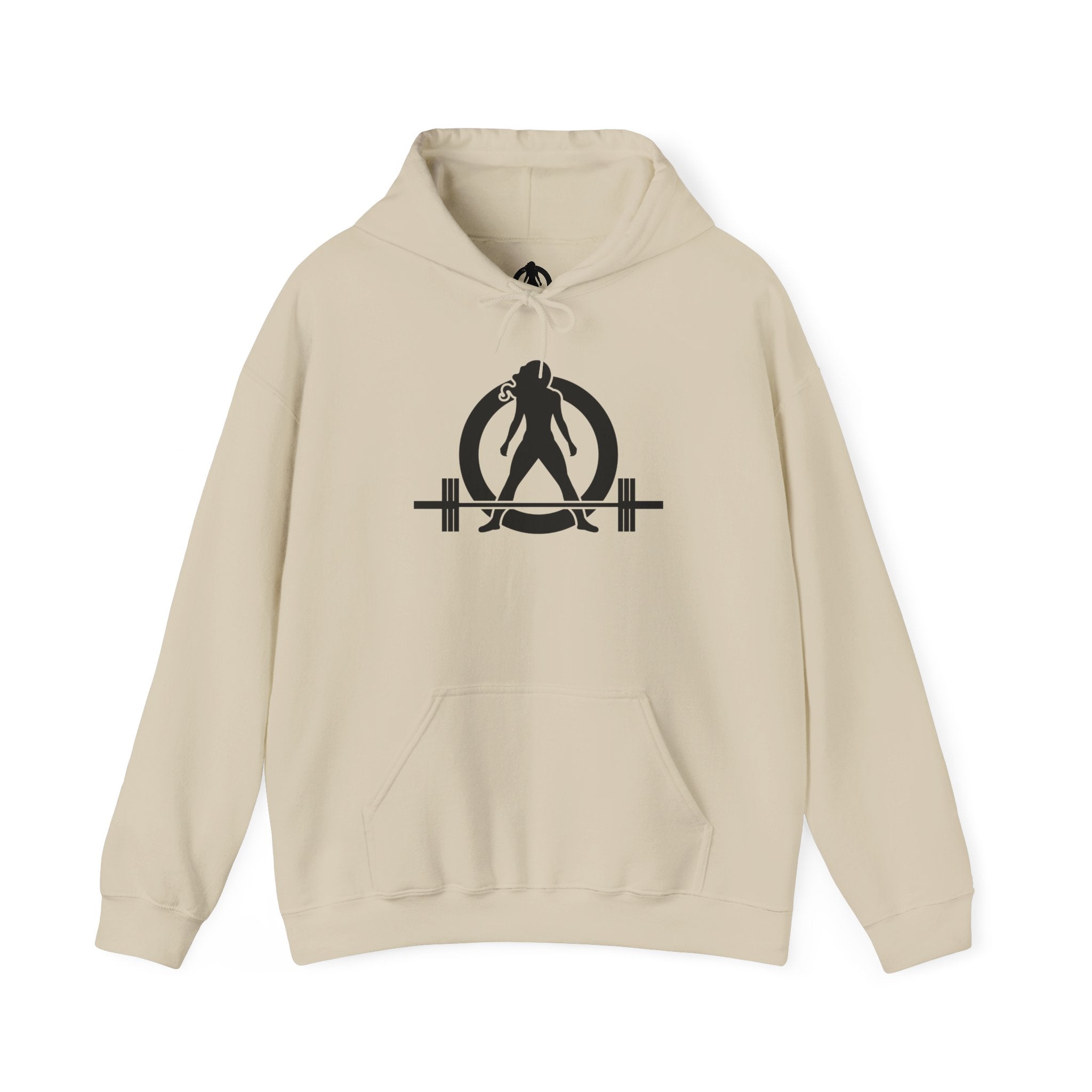 Lift Heavy Run Fast - Unisex Heavy Blend Hooded Sweatshirt  - Front & Back Black Logo