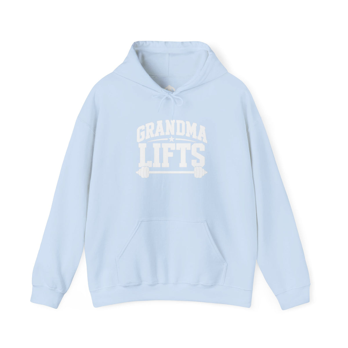 Grandma Lifts - Unisex Heavy Blend™ Hooded Sweatshirt - White Logo Front -  Plain Back