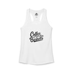 Coffee & Barbells - Women's Ideal Racerback Tank - Black Logo Plain Back