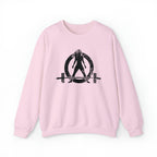 Distressed Logo - Unisex Heavy Blend™ Crewneck Sweatshirt - Black Logo
