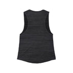 Flowy Scoop Muscle Top - Black Distressed Color Logo