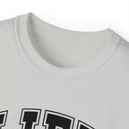 Lift Like A Girl - Unisex Ultra Cotton Tee - Front Black Logo - Plain Back
