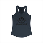 WWLW Barbell Club - Women's Ideal Racerback Tank - Black Logo Front - Plain Back
