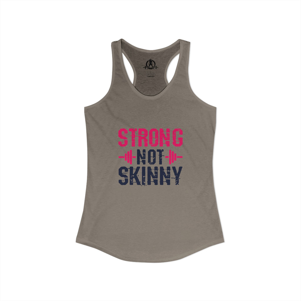 Strong Not Skinny - Color Distressed Logo - Women's Ideal Racerback Tank