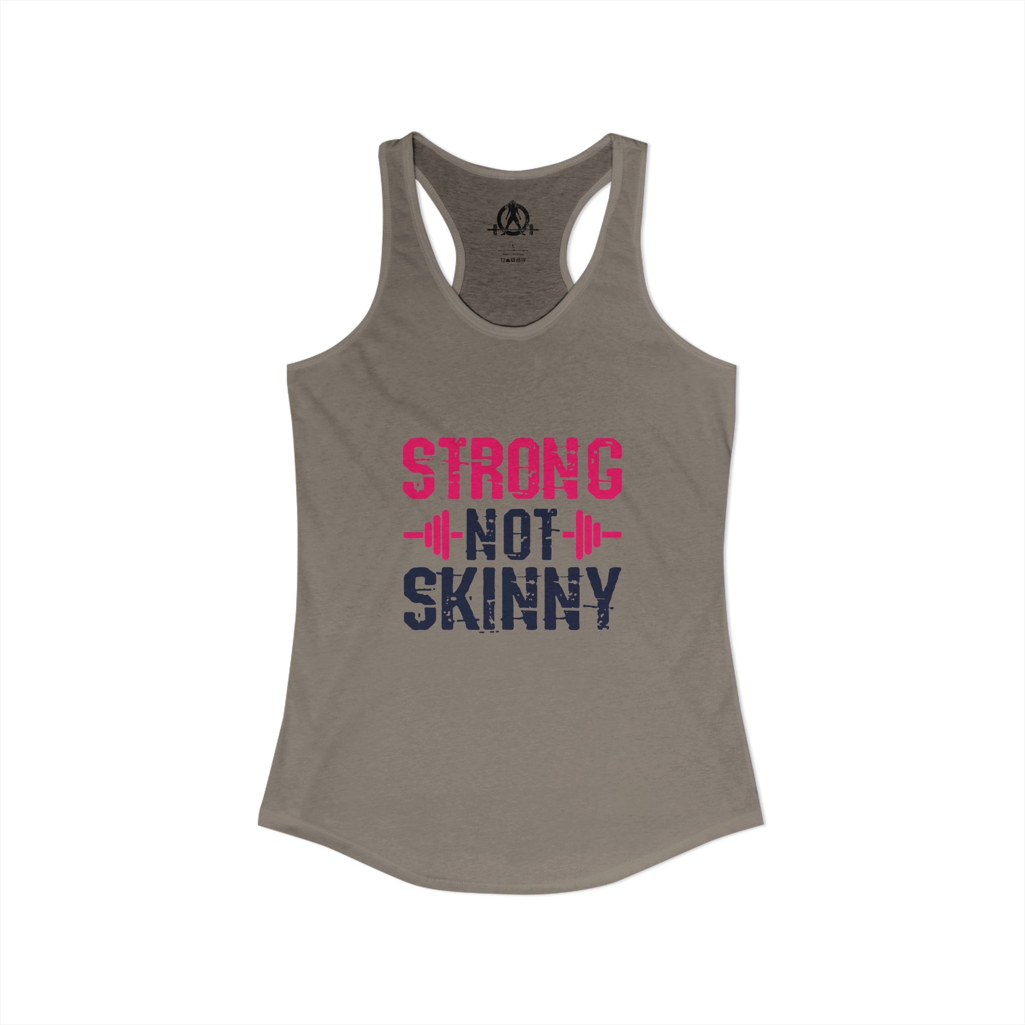 Strong Not Skinny - Color Distressed Logo - Women's Ideal Racerback Tank