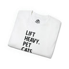 Lift Heavy Pet Cats - Unisex Ultra Cotton Tee - Black Logo