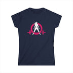 Women's Softstyle Tee - Distressed Inverted Color Logo Front - Plain Back
