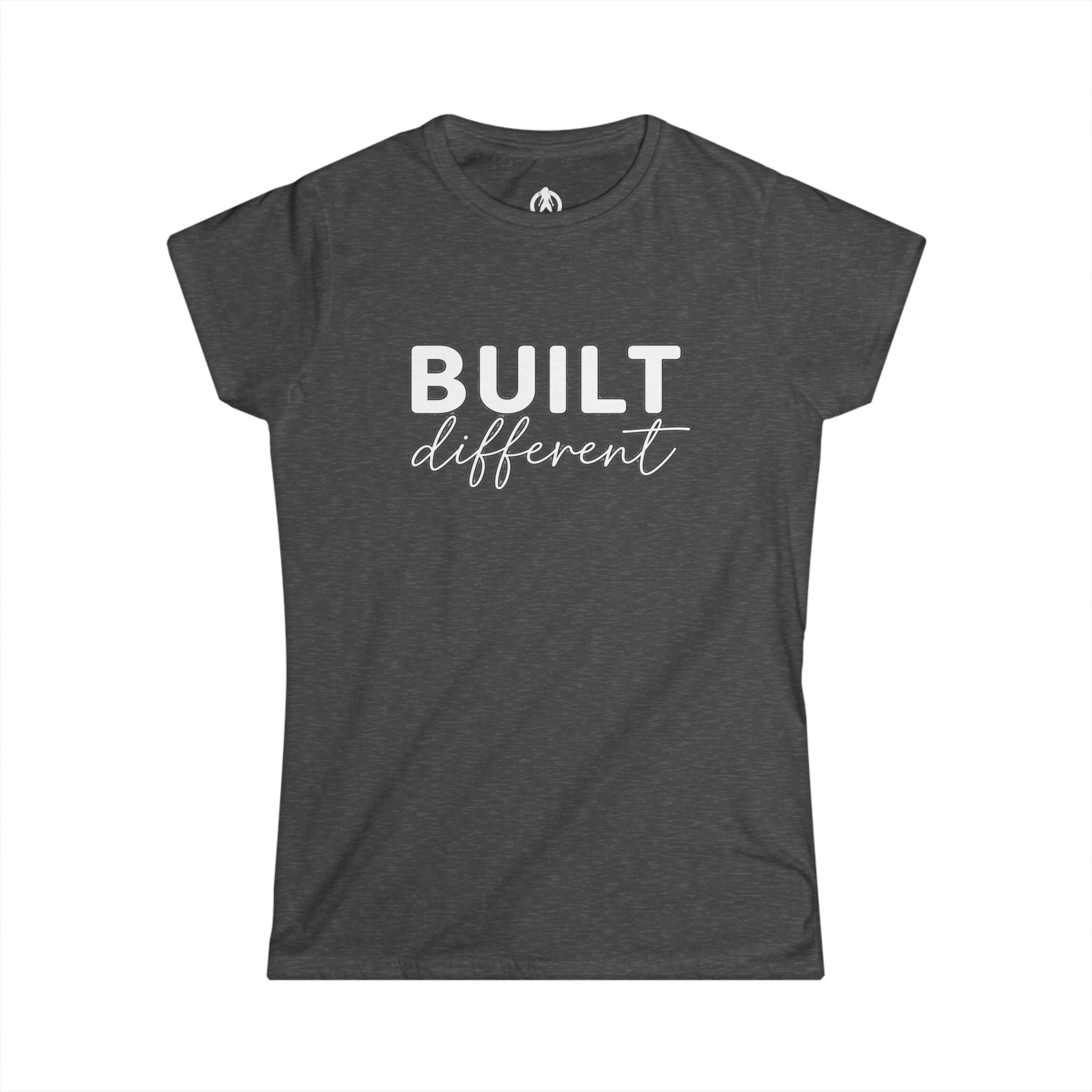 Built Different - Women's Softstyle Tee - White Logo Plain Back