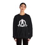 Distressed Logo - Unisex Heavy Blend™ Crewneck Sweatshirt - White Logo