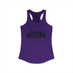 Goal Weight Strong AF - Simple - Women's Ideal Racerback Tank - Black Front Logo Plain Back