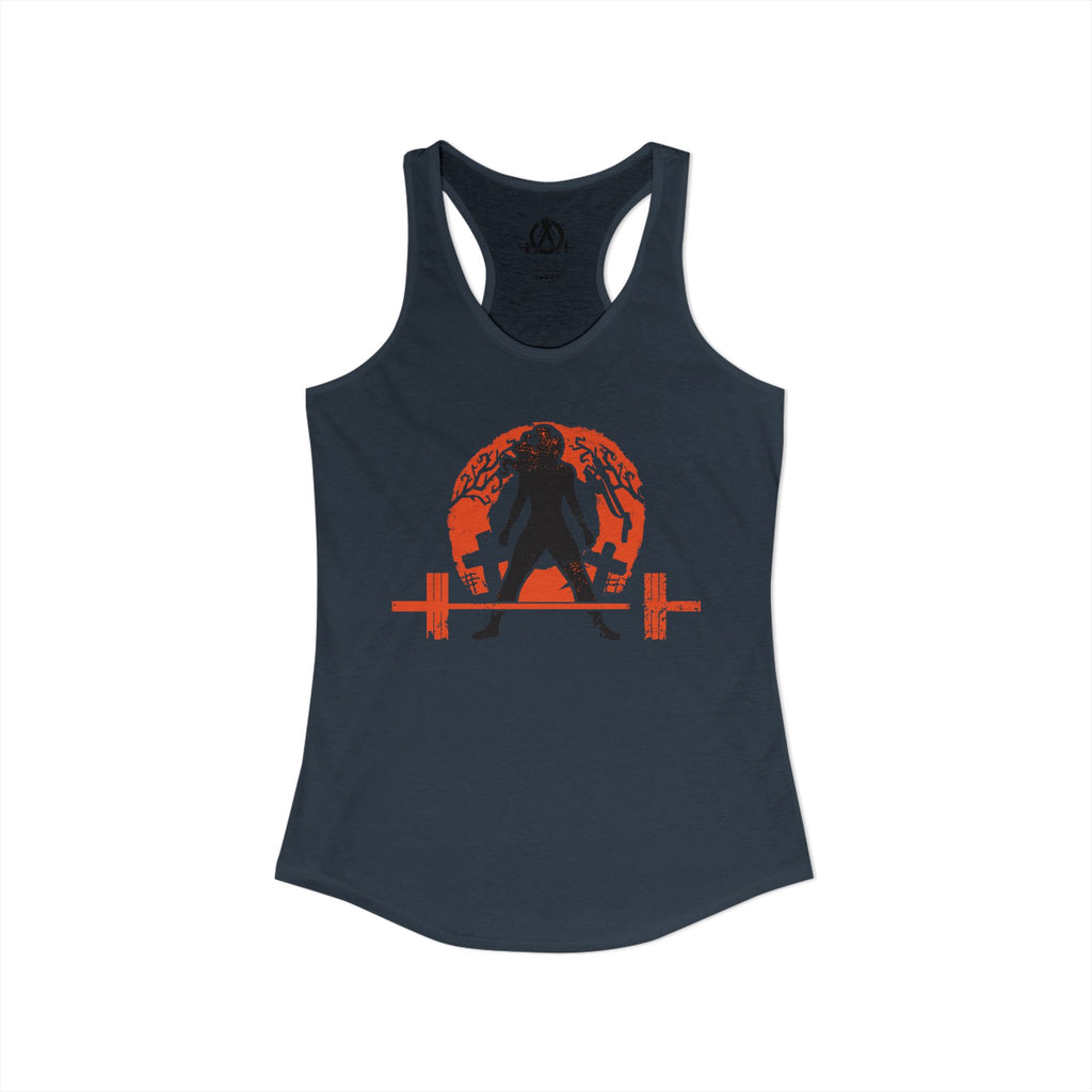 Halloween Deadlift - Women's Ideal Racerback Tank - Dark Logo - Plain Back