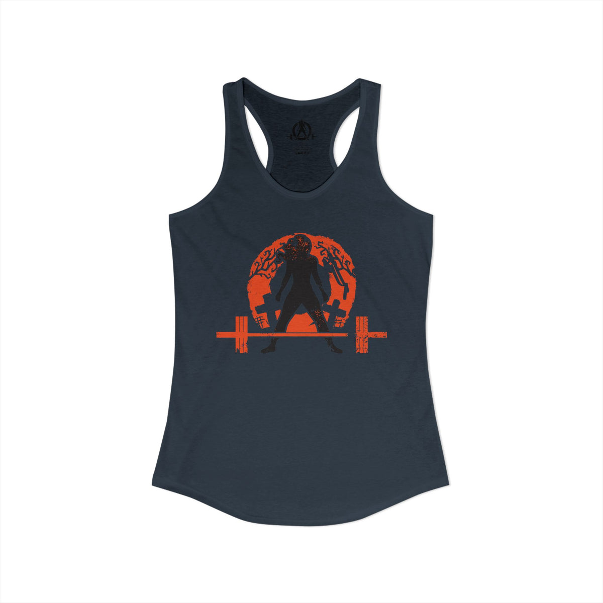 Halloween Deadlift - Women's Ideal Racerback Tank - Dark Logo - Plain Back