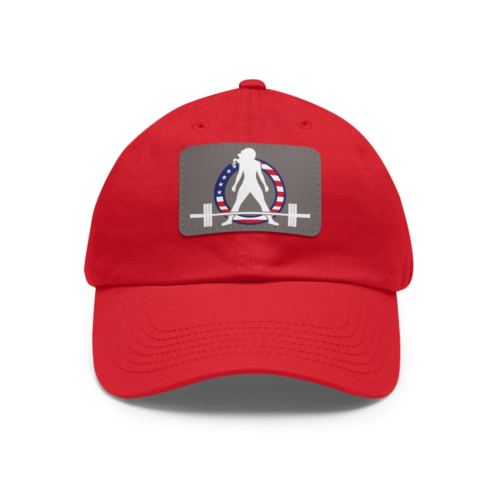 Dad Hat with Leather Patch (Rectangle) - USA Dark Logo
