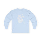 Lift Heavy Run Fast - Ultra Cotton Long Sleeve Tee - White Logo Front