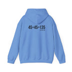45 + 45 = 135 - Unisex Heavy Blend Hooded Sweatshirt  - Black Logo