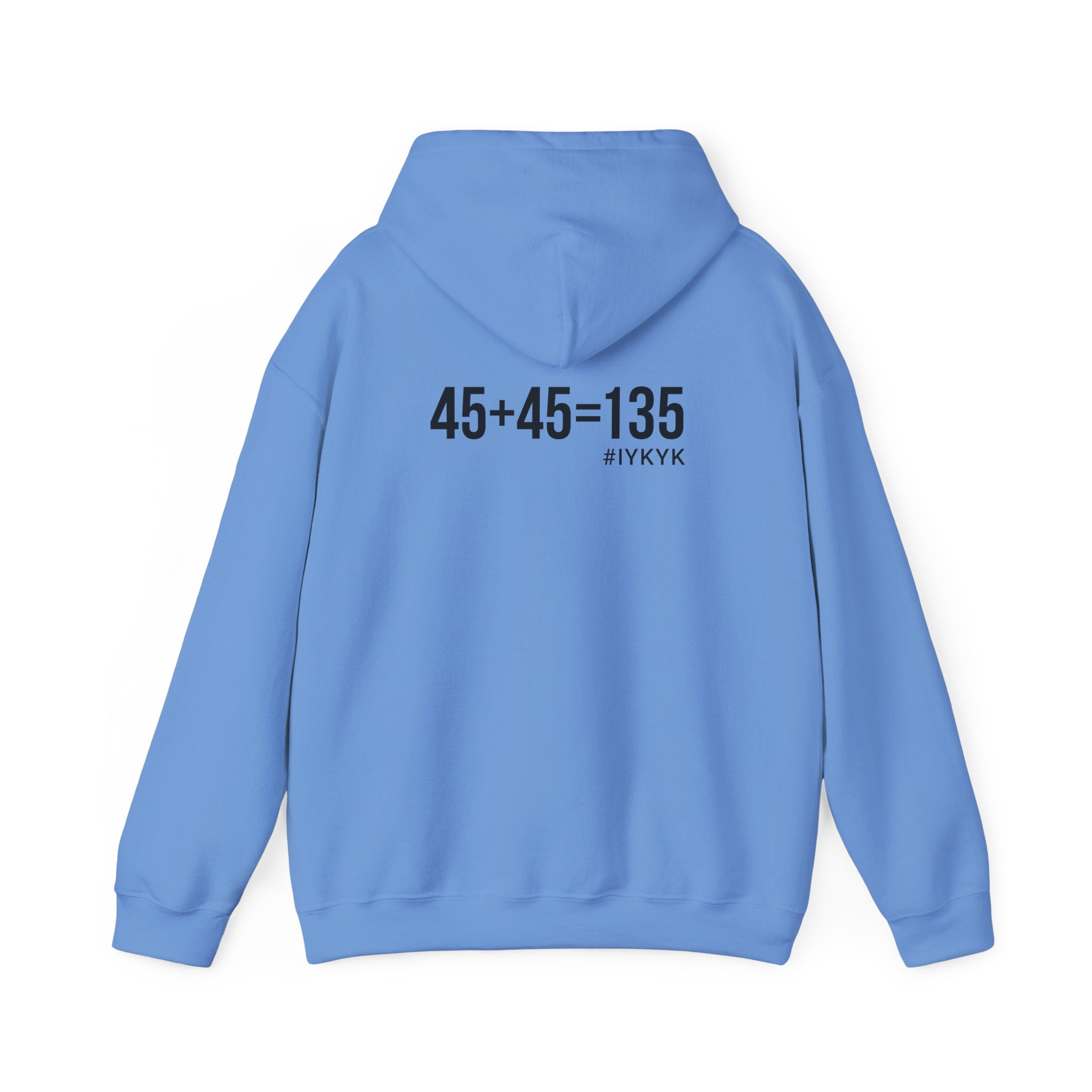 45 + 45 = 135 - Unisex Heavy Blend Hooded Sweatshirt  - Black Logo