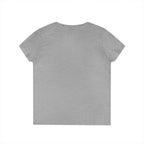 Ladies' V-Neck T-Shirt - Color Distressed Logo