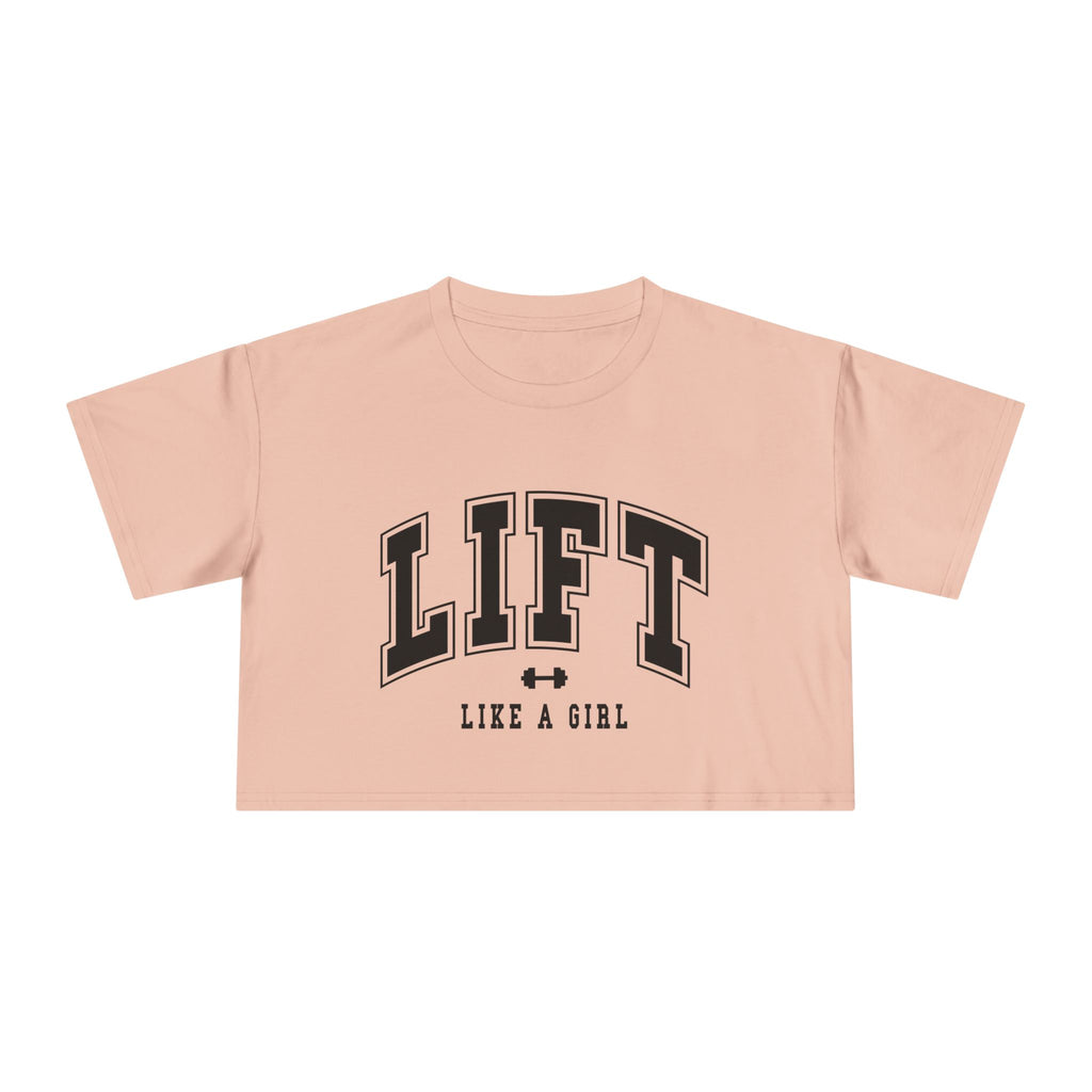 Lift Like A Girl - Women's Crop Tee - Black Logo