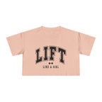Lift Like A Girl - Women's Crop Tee - Black Logo