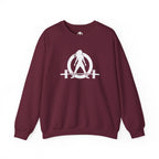 Workout To Burn Off The Crazy - Unisex Heavy Blend™ Crewneck Sweatshirt - Front White Logo - Front & Back Print