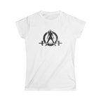 Strong Is Beautiful - Women's Softstyle Tee - Black Distressed Logo Front & Back