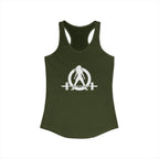45 + 45 = 135 - Women's Ideal Racerback Tank - White Print Front & Back
